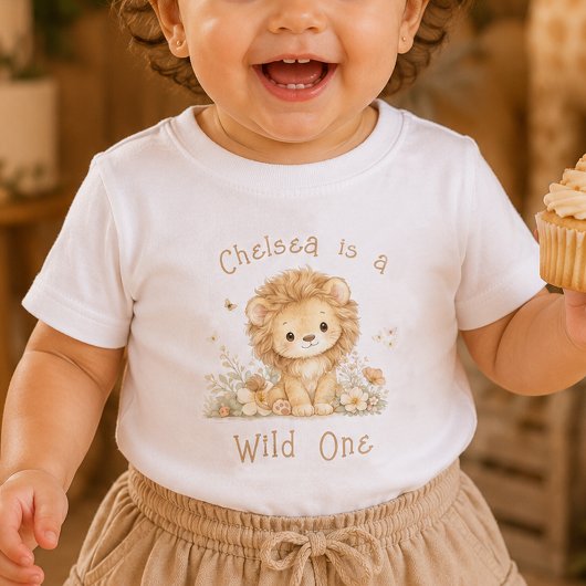 オーダーネーム Wild One 1歳の誕生日 ベビーTシャツ