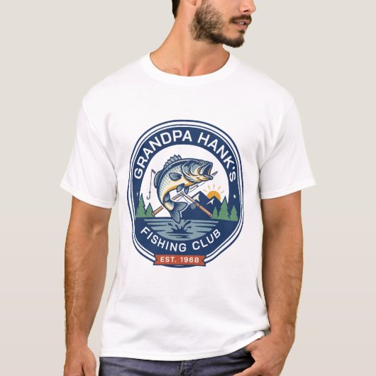 オーダーメイドおじいちゃんの釣りクラブ Tシャツ (正面)