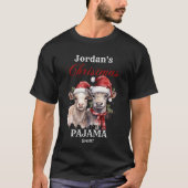 オーダーメイドかわいいファームクリスマスパジャマファミリーシャツ Tシャツ (正面)