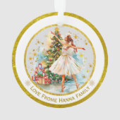 オーダーメイドくるみ割り人形バレエ クリスマス - ギフト オーナメント (裏面)