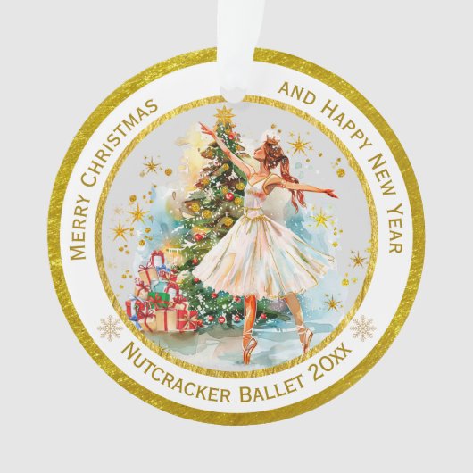 オーダーメイドくるみ割り人形バレエ クリスマス - ギフト オーナメント (正面)