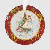 オーダーメイドくるみ割り人形バレエ クリスマス - ギフト オーナメント (正面)