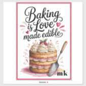 オーダーメイドのお菓子作りは、愛を形にしたもの シール (シート)