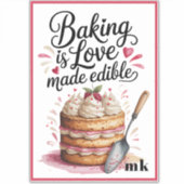 オーダーメイドのお菓子作りは、愛を形にしたもの シール (正面)