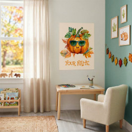 オーダーメイドのかわいいカボチャの秋の子供部屋ポスター ポスター
