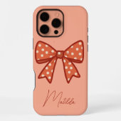 オーダーメイドのかわいいガーリーギンガムボウリボン iPhoneケース (裏面)