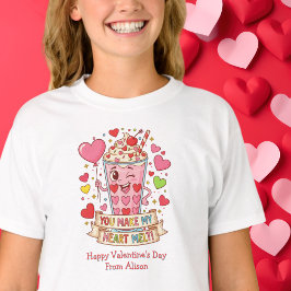 オーダーメイドのかわいいミルクセーキバレンタイン Tシャツ