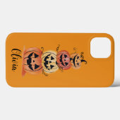 オーダーメイドのかわいい水彩テクスチャのかぼちゃ Halloween Case-Mate iPhoneケース (裏面 (横))
