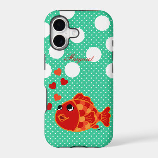 オーダーメイドのかわいい金魚のイラスト ハート付き