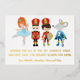 オーダーメイドのくるみ割り人形バレエクリスマス 箔シーズンカード