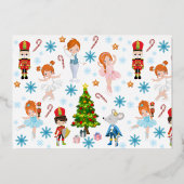 オーダーメイドのくるみ割り人形バレエクリスマス 箔シーズンカード (裏面)