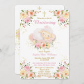 オーダーメイドのひつじの洗礼ガール 招待状 (正面/裏面)