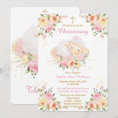 オーダーメイドのひつじの洗礼 女の子 招待状 (正面/裏面)