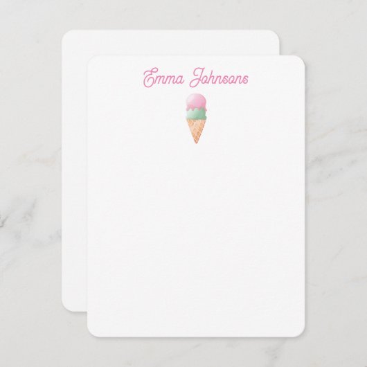 オーダーメイドのアイスクリームメモカード ノートカード (正面/裏面)