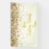 オーダーメイドのアイボリーゴールドの誕生日パーティー写真撮影小道具 横断幕 (縦)