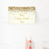 オーダーメイドのアイボリーゴールドの誕生日パーティー写真撮影小道具 横断幕 (インサイチュ)