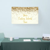 オーダーメイドのアイボリーゴールドの誕生日パーティー写真撮影小道具 横断幕 (トレードショー)