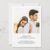 オーダーメイドのアルファベット1文字　結婚式の写真に最適なデザイン 招待状 (裏面)