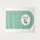 オーダーメイドのアーチ型パレスチナのヘナの背景 タペストリー (正面(横))