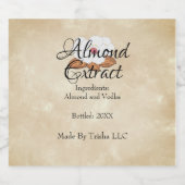 オーダーメイドのアーモンドエキスオイルラベル  -  個別対応 リキュールボトルラベル (シングルラベル)