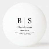 オーダーメイドのイニシャル入りウェディング 卓球ボール (正面)