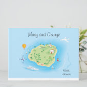 オーダーメイドのイラスト付きウェディングマップ（事前に問い合わせ） 6.5x8.7 招待状 (スタンド正面)