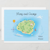 オーダーメイドのイラスト付きウェディングマップ（事前に問い合わせ） 6.5x8.7 招待状 (正面/裏面)