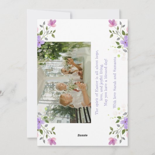 オーダーメイドのイースター写真コラージュ フラットカード シーズンカード (裏面)