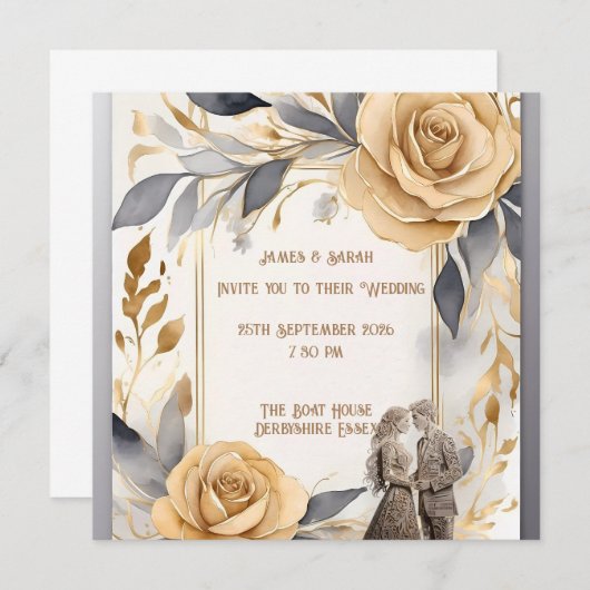 オーダーメイドのウェディングカップル セーブザデート (正面/裏面)