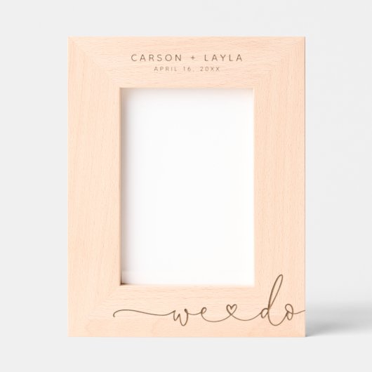 オーダーメイドのウェディングギフト レーザー彫刻フレーム (正面)