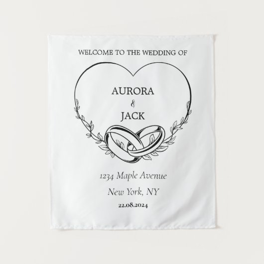 オーダーメイドのウェディングタペストリー タペストリー (正面)