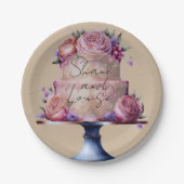 オーダーメイドのウェディングブラウン ペーパープレート (正面)