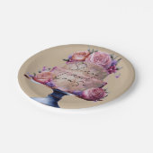 オーダーメイドのウェディングブラウン ペーパープレート (アングル)