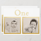 オーダーメイドのウェディングプランナーです。お二人の年齢に合わせたゴールドのテーブルナンバーを製作し 招待状 (正面/裏面)