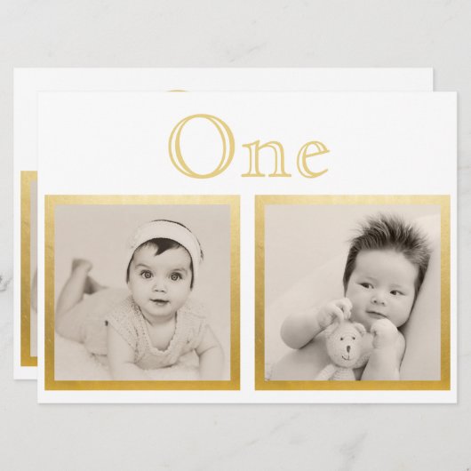 オーダーメイドのウェディングプランナーです。お二人の年齢に合わせたゴールドのテーブルナンバーを製作し 招待状 (正面/裏面)