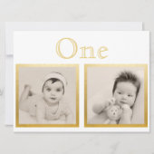 オーダーメイドのウェディングプランナーです。お二人の年齢に合わせたゴールドのテーブルナンバーを製作し 招待状 (正面)