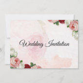 オーダーメイドのウェディング招待状（両面） - ローズ 招待状 (正面)