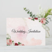 オーダーメイドのウェディング招待状（両面） - ローズ 招待状 (スタンド正面)
