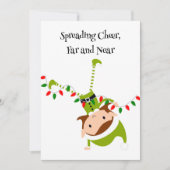 オーダーメイドのウェーブするエルフのQRコード ホリデーグリーティングカード シーズンカード (正面)