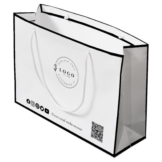 オーダーメイドのエレガンス 洗練されたビジネス ラージペーパーバッグ (裏面アングル)