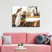 オーダーメイドのエンゲージメント3枚の写真 ウェディングサイン キャンバスプリント (インサイチュ (リビング))