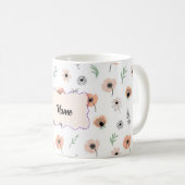 オーダーメイドのカスタムマグカップ、マグ作りの名前のマグカップ、 コーヒーマグカップ (正面右)