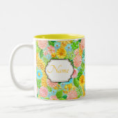 オーダーメイドのカスタムマグカップ、マグ作りの名前のマグカップ、 ツートーンマグカップ (左)