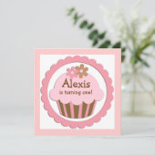 オーダーメイドのカップケーキ誕生日招待状 招待状 (スタンド正面)