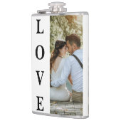 オーダーメイドのカップル写真付き結婚記念日ギフト フラスク (左)