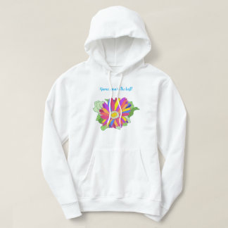 オーダーメイドのカラフルなひまわりの花びらのサイン パーカ