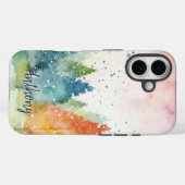 オーダーメイドのカラフルな水彩画の森のスマホケース Case-Mate iPhoneケース (裏面 (横))