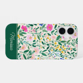 オーダーメイドのカラフルな花柄ガーデンフォンケース iPhone 16ケース (裏面横)