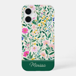 オーダーメイドのカラフルな花柄ガーデンフォンケース iPhone 16ケース