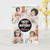 オーダーメイドのカラーが選べる写真4枚付きバースデーカード 誕生日カード どの年齢にも対応 カード (黄色い花)